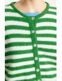 GILET FEMME VITO19E rayé blanc/vert