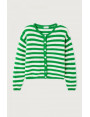 GILET FEMME VITO19E rayé blanc/vert