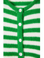GILET FEMME VITO19E rayé blanc/vert